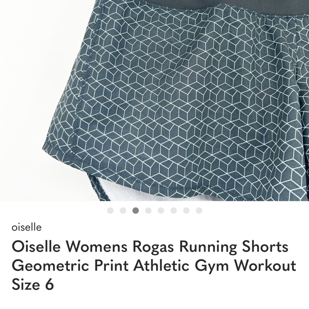 Oiselle Womens Rogas Running Shorts Geometric Print Athletic Gym Workout Size 6 - Picture 7 of 7